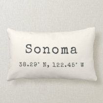 Custom City Coordinates Throw Pillow | Ivory Custom City Coordinates Throw Pillow | Ivory