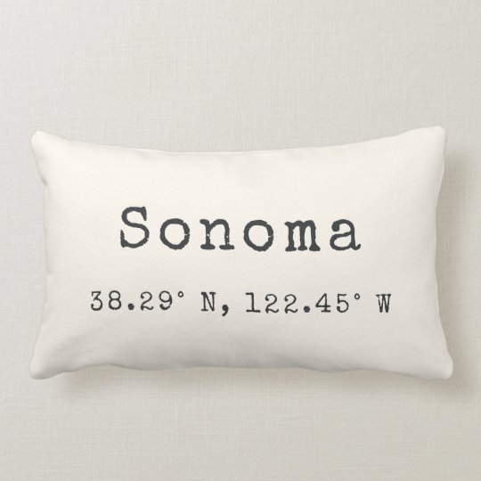 Custom City Coordinates Throw Pillow Ivory