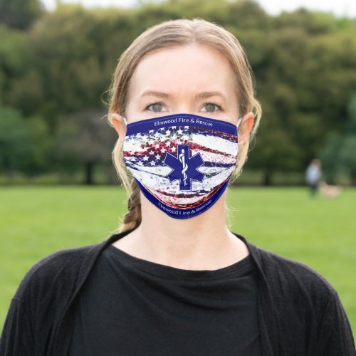 Custom City Fire and Rescue Reuseable Adult Cloth Face Mask