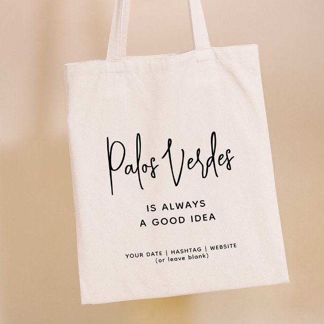 Custom City Good Idea Modern Stylish Script Tote Bag (Creator Uploaded)