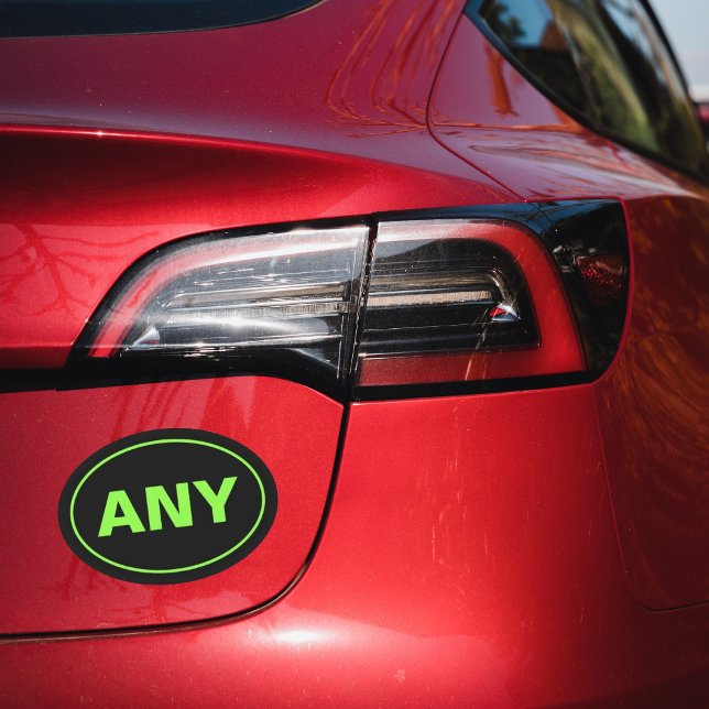 Custom City Green Black Oval Car Magnet (Creator Uploaded)