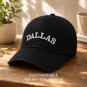 Custom City Name Stylish Minimalist Simple Embroidered Baseball Cap