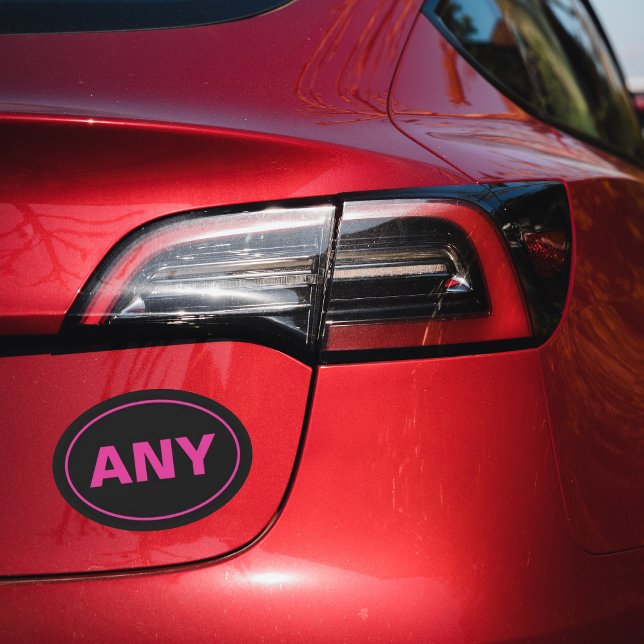 Custom City Pink Black Oval Car Magnet (Creator Uploaded)