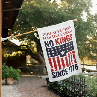 Custom City State Name No Kings Patriotic Protest House Flag