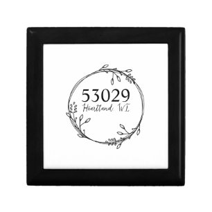 Custom City & State Wreath Farmhouse Tea Towel, Cu Gift Box