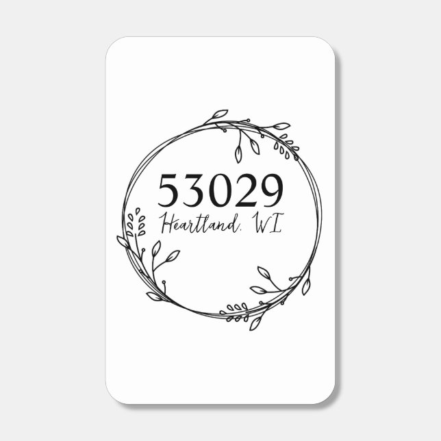 Custom City & State Wreath Farmhouse Tea Towel, Cu Matchboxes (Front)