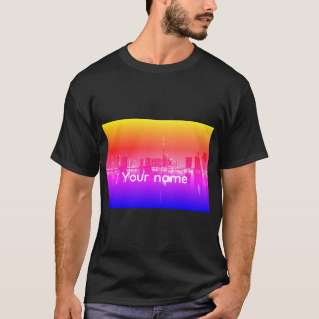 Custom City View T-Shirt – Personalized Name Tee (Front)
