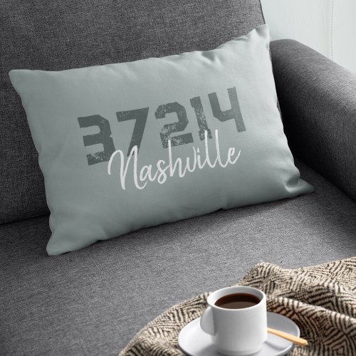 Custom City Zip Code Rustic Sage Green Country Lumbar Pillow