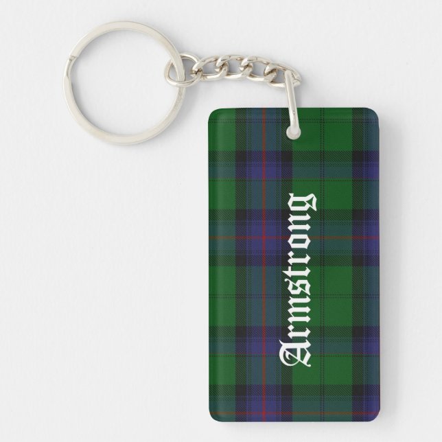 Custom Clan Armstrong Tartan Plaid Key Chain (Front)