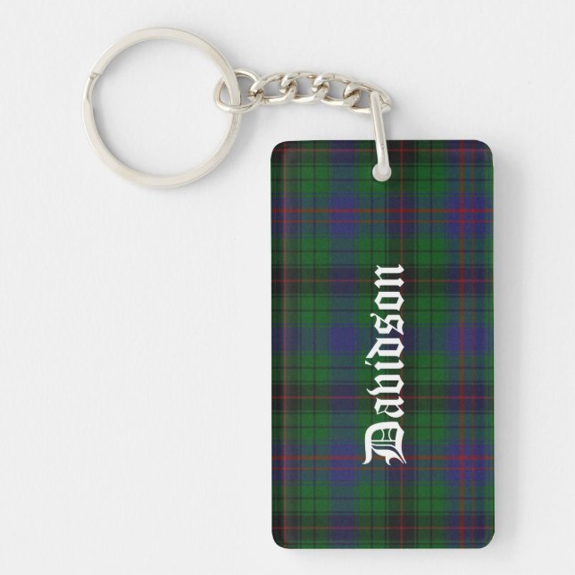 Custom Clan Davidson Tartan Plaid Key Chain (Front)