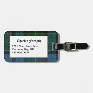 Custom Clan Forsyth Tartan Plaid Luggage Tag