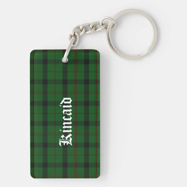 Custom Clan Kincaid Tartan Plaid Key Chain (Back)