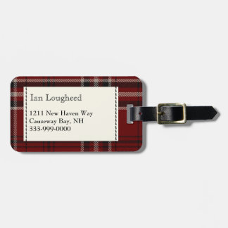 Custom Clan Lougheed Tartan Plaid Luggage Tag