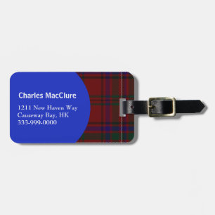 Custom Clan MacClure Tartan Plaid Luggage Tag