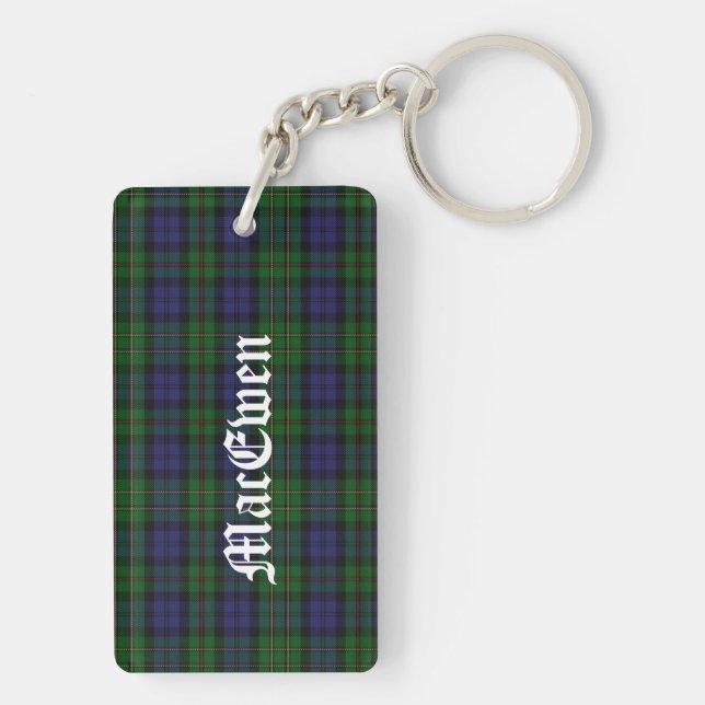 Custom Clan MacEwen Tartan Plaid Key Chain (Back)