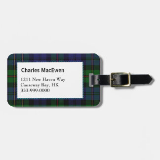 Custom Clan MacEwen Tartan Plaid Luggage Tag