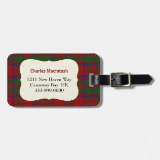 Custom Clan MacIntosh Tartan Plaid Luggage Tag