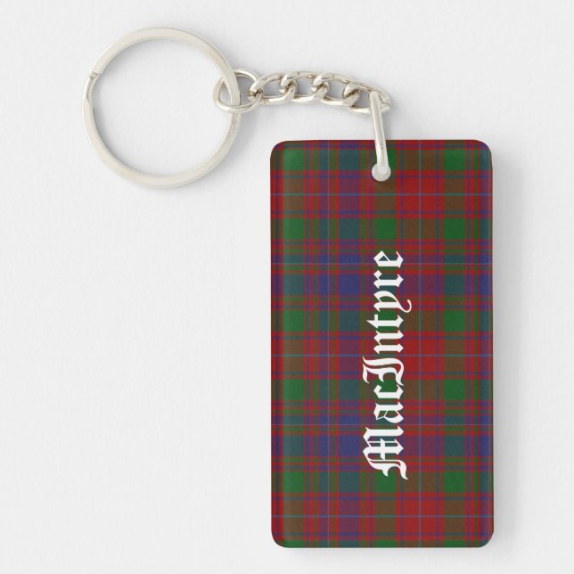Custom Clan MacIntyre Tartan Plaid Key Chain (Front)