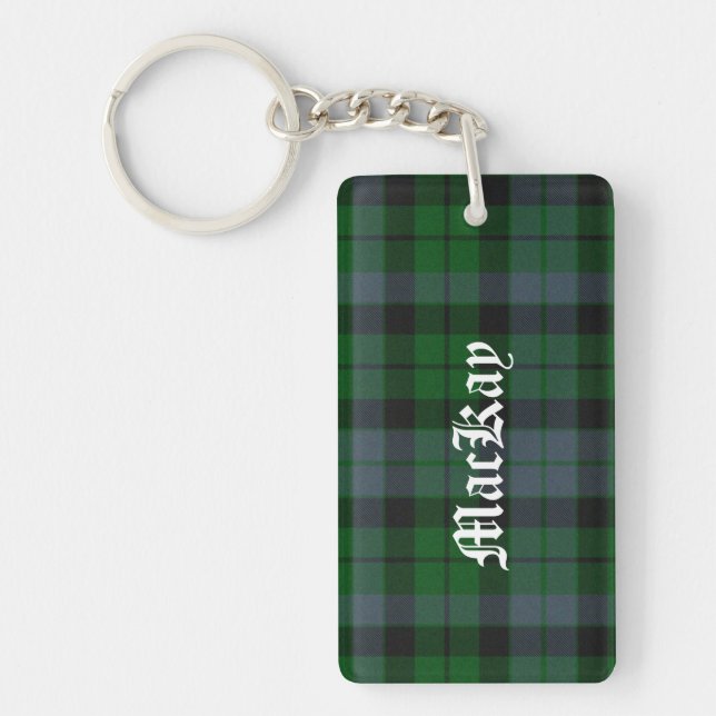 Custom Clan MacKay Tartan Plaid Key Chain (Front)