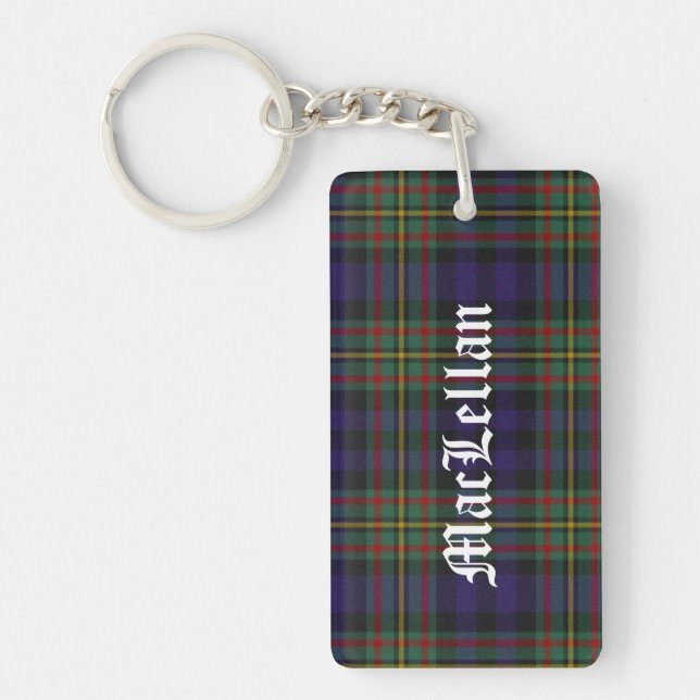 Custom Clan MacLellan Tartan Plaid Key Chain (Front)