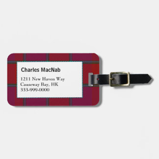 Custom Clan MacNab Tartan Plaid Luggage Tag