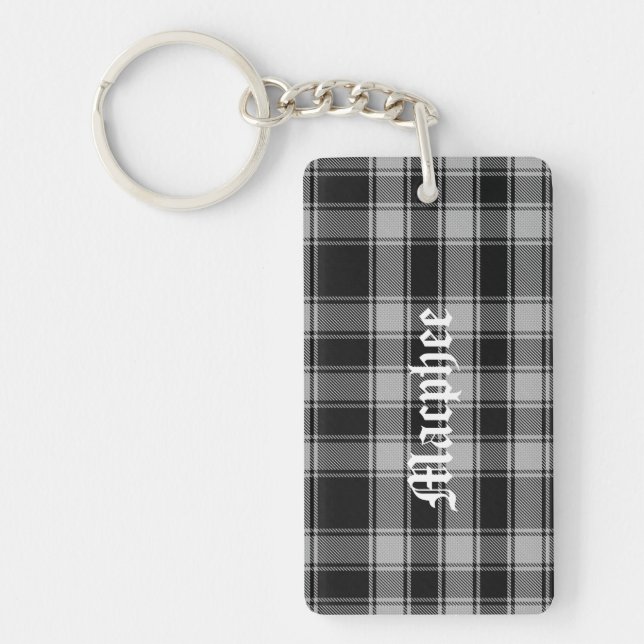 Custom Clan Macphee Tartan Plaid Key Chain (Front)