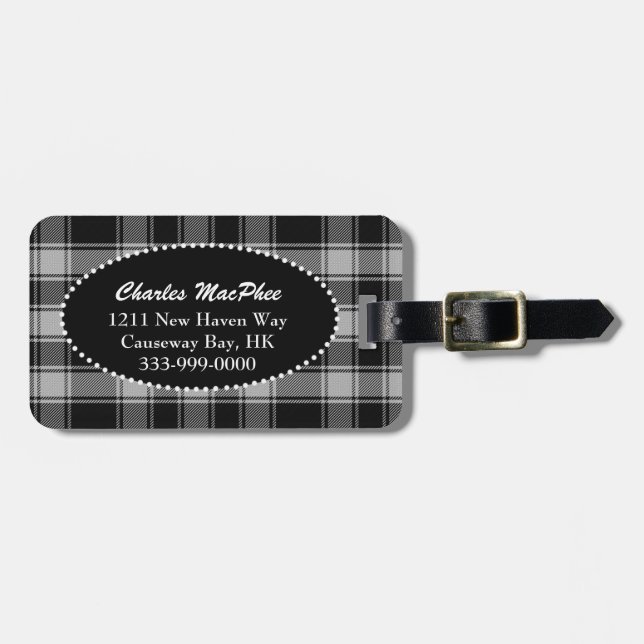Custom Clan MacPhee Tartan Plaid Luggage Tag (Front Horizontal)