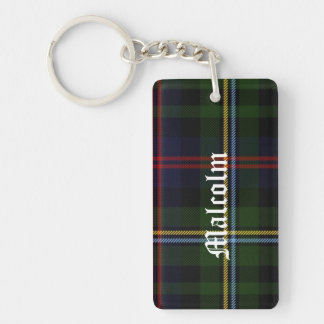 Custom Clan Malcolm Tartan Plaid Key Chain