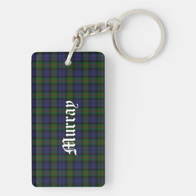 Custom Clan Murray Tartan Plaid Key Chain (Back)
