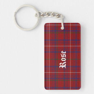 Custom Clan Rose Tartan Plaid Key Chain