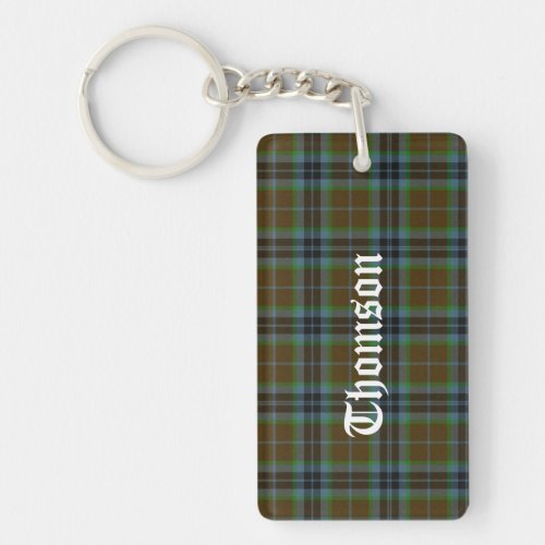 Custom Clan Thomson Tartan Plaid Key Chain