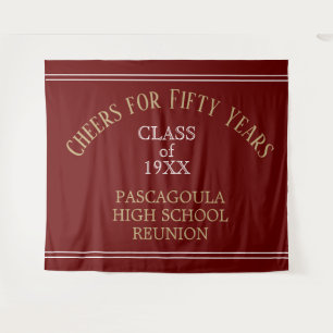 Custom class 50 YEAR reunion tapestry back drop