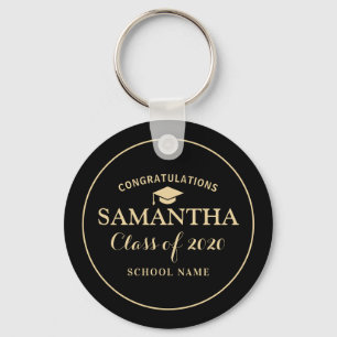 Custom Class of 2020 Graduation Black Sunlight Keychain