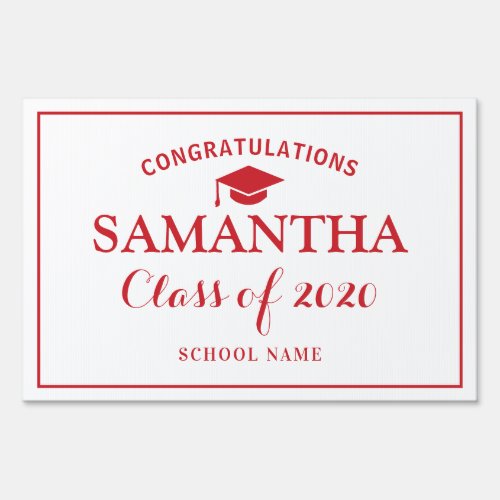 Custom Class of 2020 Graduation Flame Scarlet Sign