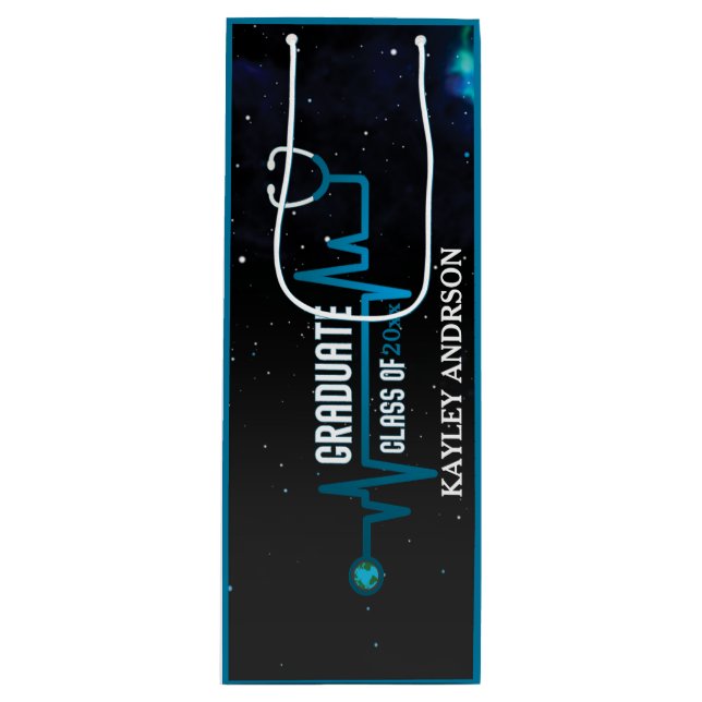  Custom Class Of 2023 Future Nurse  Wine Gift Bag (Front)