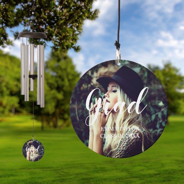 Custom Class of 2023 Photo Graduation Typography  Wind Chime (Outdoor)