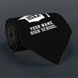 Custom Class of 2024 High School Graduation party Neck Tie<br><div class="desc">Custom Class of 2024 High School Graduation party neck tie. Cool accessory for graduate students,  seniors,  college grads etc. Tassel cap logo design with personalized year and name. Awesome gift ideas for boys and girl graduation. Black or custom color.</div>