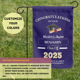Custom Class of 2025 Graduation Flag - Masters Deg