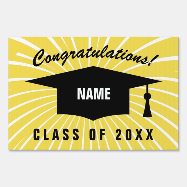 Custom class of 2025 graduation year yard sign (Front)