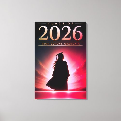 Custom Class of 2026 Graduate Name Gift Art Canvas Print