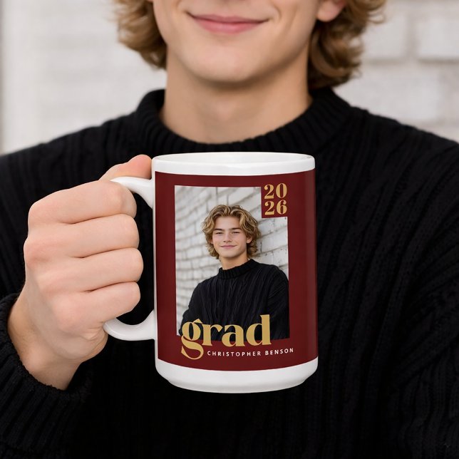 Custom Class of 2026 Photo Graduation Coffee Mug (Creator Uploaded)