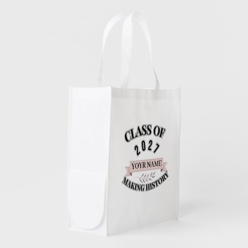 Custom Class of 2027 Graduation Grocery Bag