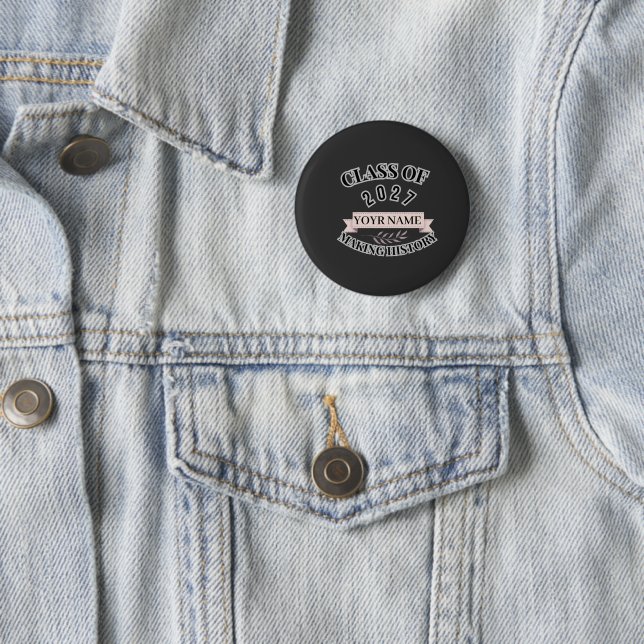 Custom Class of 2027 Senior Shirt Button (In Situ)