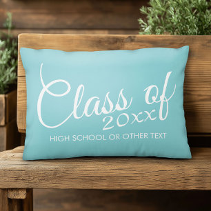 Custom Class of for Graduation or Reunion Aqua Decorative Pillow
