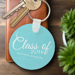 Custom Class of for Graduation or Reunion Aqua Keychain<br><div class="desc">Add 2022 or any other year. This can be used for high school,  college,  trade school,  nursing or any grad party.</div>