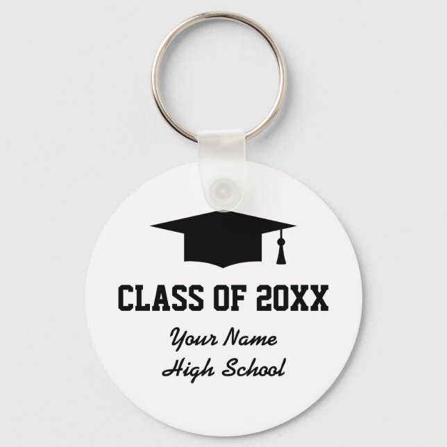 Custom class of graduation party favor keychains (Front)