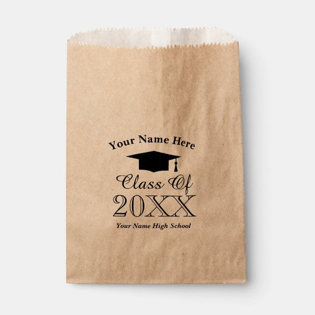 Custom class of high school graduation party favor bag (Front)
