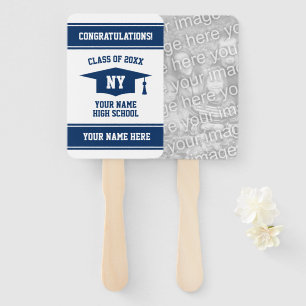 Custom class of high school graduation party photo hand fan