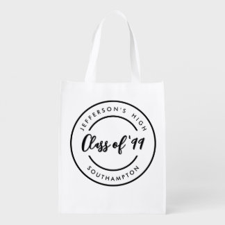 Custom Class of School Graduate Reunion Circle Grocery Bag
