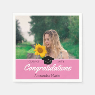 Custom Class Photo School Graduation Napkins